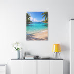 Tropical Turquoise Paradise | Canvas Wall Art | Seaside Palm Paradise
