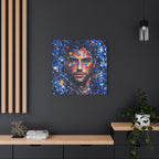 Abstract Splash Portrait Canvas | Vibrant Male Face Wall Art