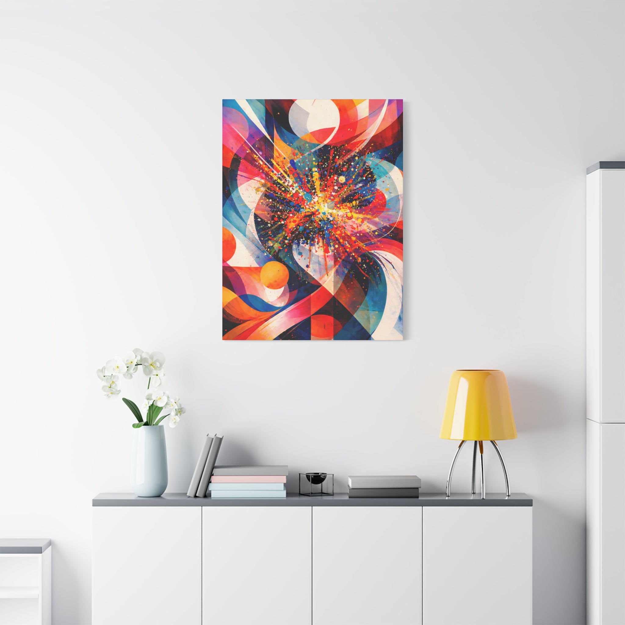 Matte Canvas | Abstract Color Explosion | Geometric Abstraction