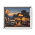 Framed Matte Canvas | Twilight on Route 66 | American Mid-Century Realism